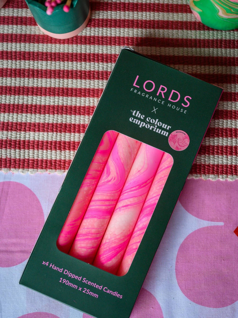 LORDS tapered scented Monteverde dinner candles set of 4, UK version