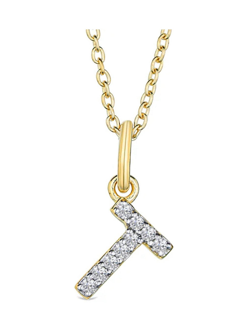 The Diamond Store white love letter initial 0.10ct lab diamond necklace (British brand)