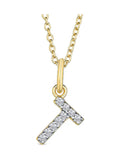 The Diamond Store white love letter initial 0.10ct lab diamond necklace (British brand)