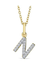 Next The Diamond Store White Love Letter Initial N Lab Diamond Pendant Necklace 0.10ct 18K Gold Vermeil- Buy online at McGrocer