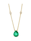 Diamond Store lab emerald diamond necklace 2.40ct pear cut (British brand)