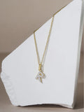 Personalized Lab Diamond Initial Pendant Necklace in 18K Gold Vermeil, 0.10ct, Letter 'R'