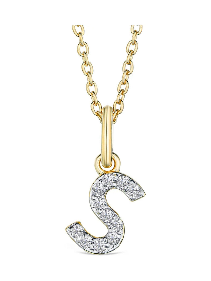 The Diamond Store lab diamond initial pendant necklace 0.10ct (British brand)