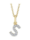 The Diamond Store lab diamond initial pendant necklace 0.10ct (British brand)