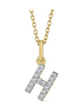The Diamond Store 0.10ct lab diamond initial necklace in gold vermeil (British brand)