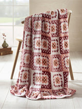 McGrocer Catherine Lansfield Pink Crochet Print Blanket Throw- Buy online at McGrocer