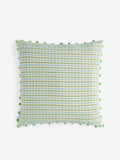 Nina Campbell Green Woven Pom Cushion