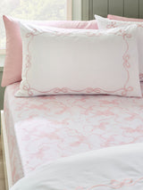 Next Catherine Lansfield White/Pink Bow Fitted Bed Sheet- Buy online at McGrocer