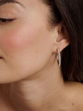 Ted Baker Clanci hoop earrings silver tone crystal medium (British brand)