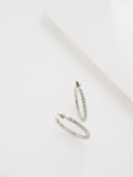 Ted Baker Clanci hoop earrings silver tone crystal medium (British brand)