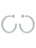 Ted Baker Clanci hoop earrings silver tone crystal medium (British brand)