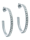 Ted Baker Clanci hoop earrings silver tone crystal medium (British brand)