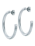 Ted Baker Clanci hoop earrings silver tone crystal medium (British brand)
