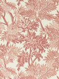 Sanderson red Tapestry Trees wallpaper sample A4, UK version