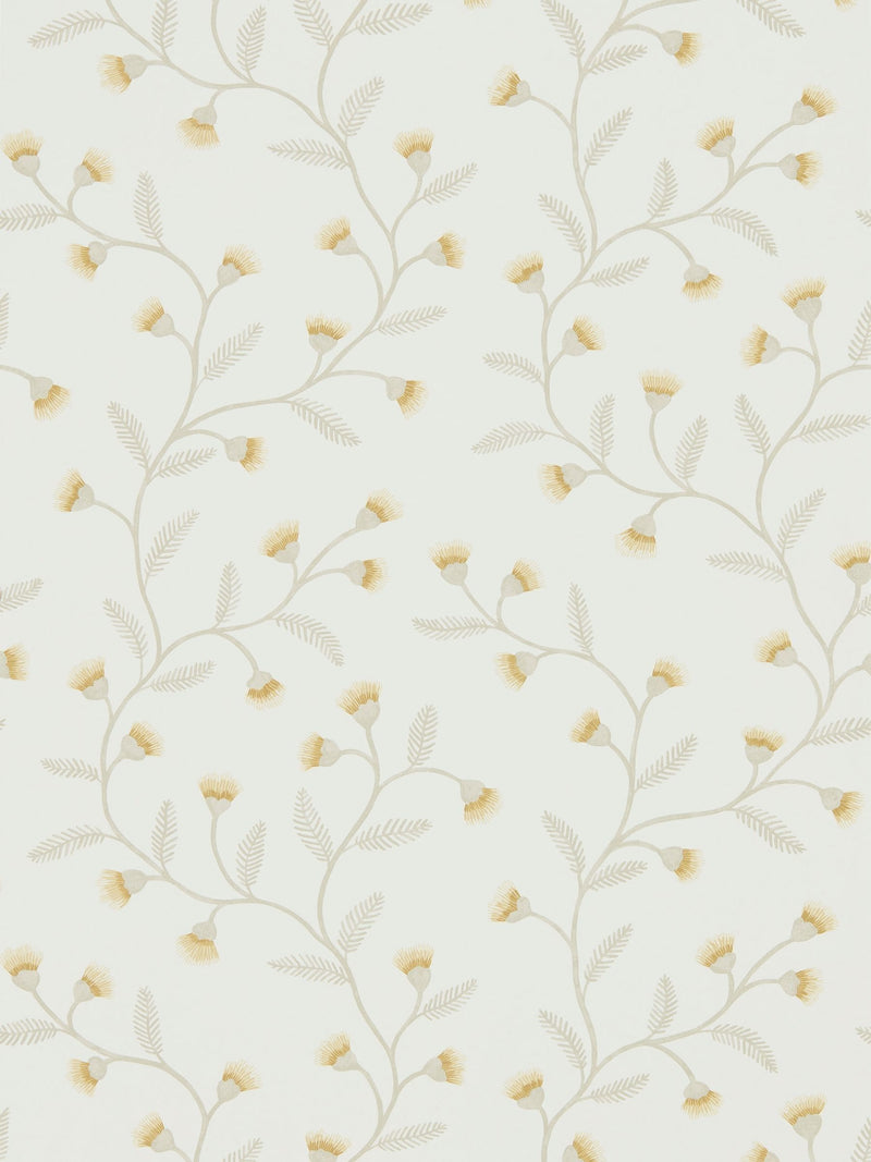Sanderson Yellow Everly A4 wallpaper sample (British brand)