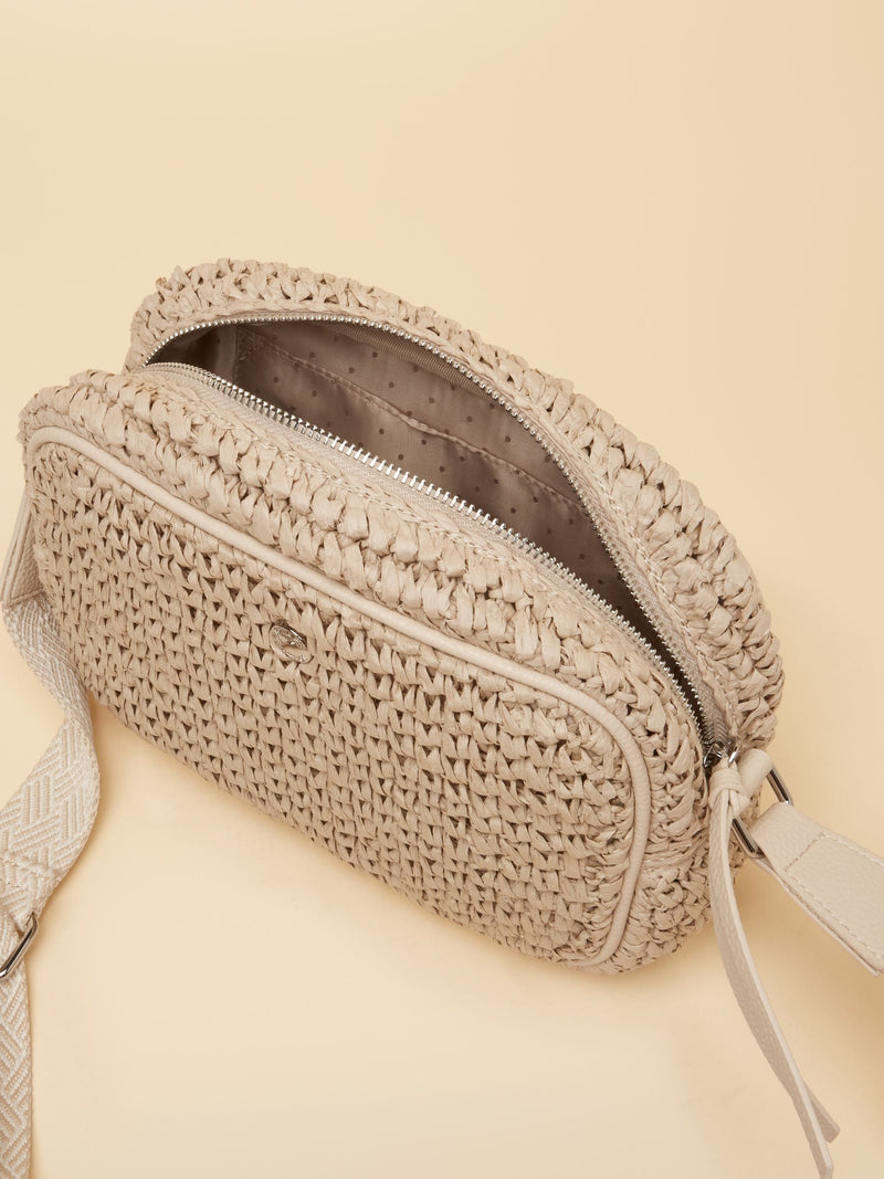 Joules Trent cross body bag cream straw effect, UK version
