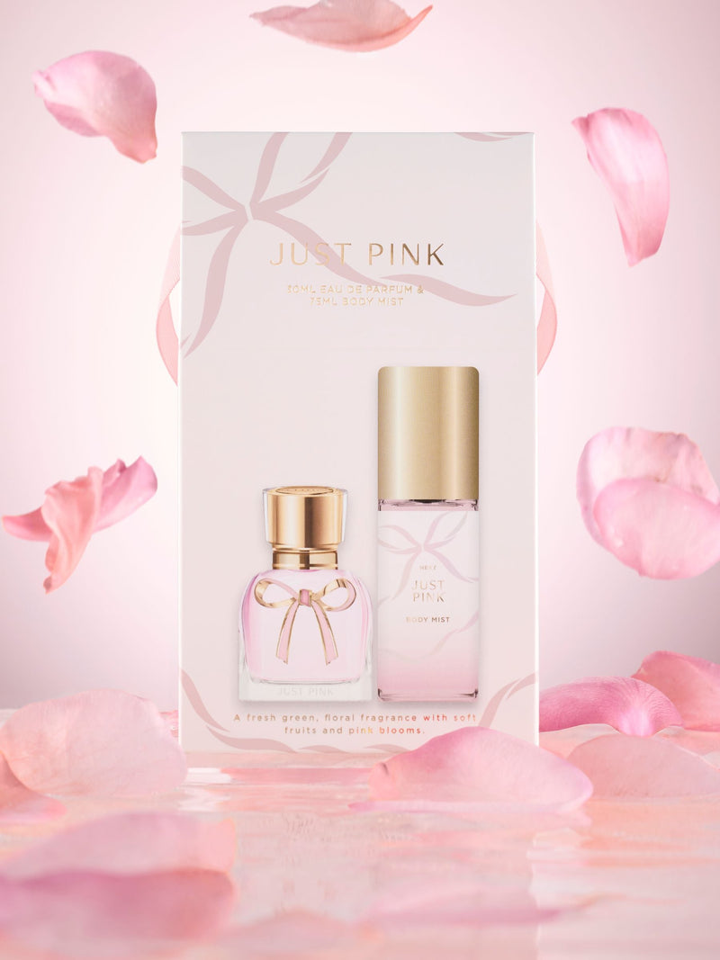 Just Pink Eau de Parfum 30ml and Body Mist 75ml, imported from the UK