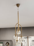 Libra Interiors brass Wellesley pendant with five glass globes, UK version