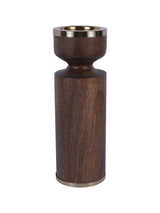 Next Libra Interiors Brown Amalfi Wooden Pillar Candle Holder 31cm- Buy online at McGrocer
