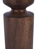 Libra Interiors Brown Amalfi wooden pillar candle holder 31cm, UK version