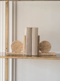 Libra Interiors Taupe Catania Travertine Bookends 15x31x8cm, UK version