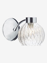 Next Dar Lighting Polished Chrome Ribbed Glass Yasmin Wall Light- Buy online at McGrocer