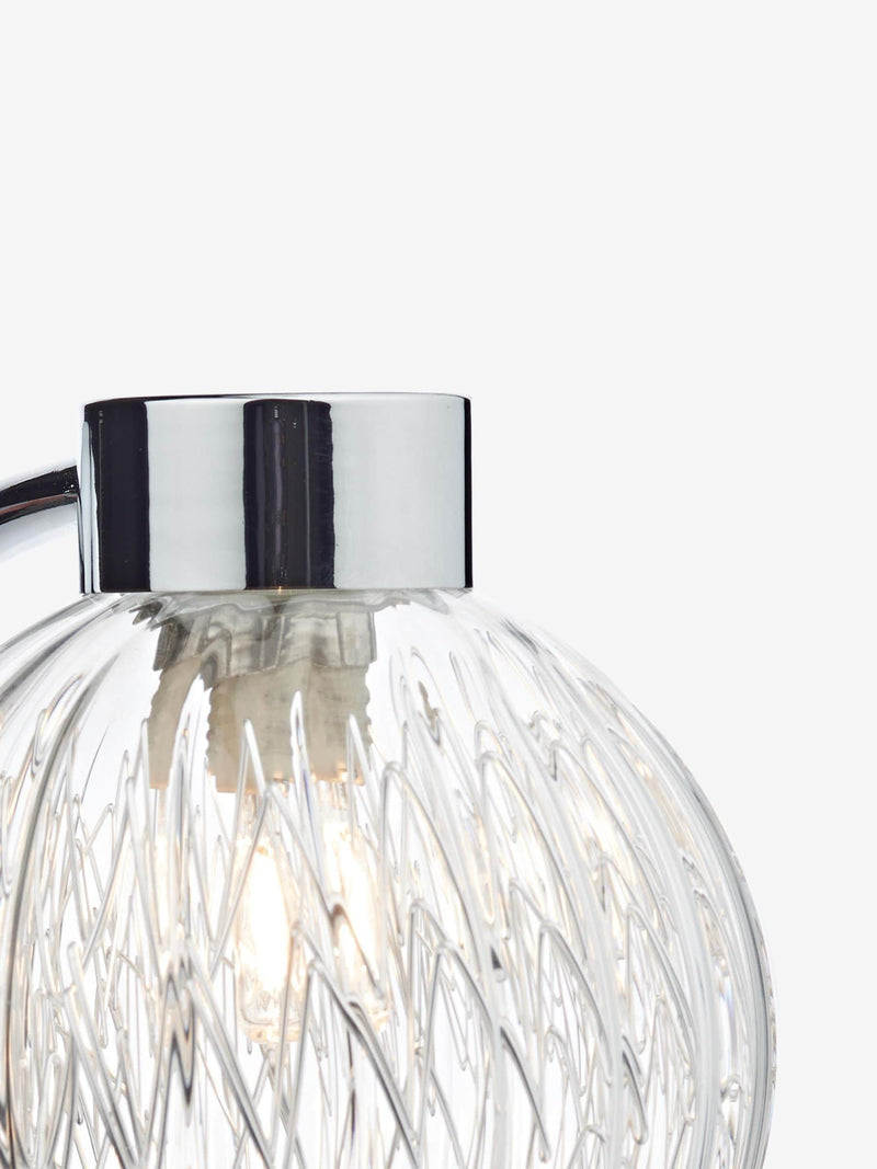 Dar Lighting wall light polished chrome ribbed glass, UK version