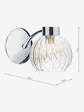 Dar Lighting wall light polished chrome ribbed glass, UK version