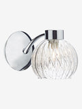 Dar Lighting wall light polished chrome ribbed glass, UK version