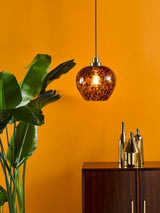 Next Dar Lighting Leandra Amber Glass Antique Brass Pendant Ceiling Light- Buy online at McGrocer