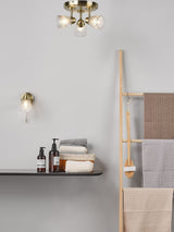 Next Dar Lighting Antique Brass Ribbed Glass Cedric Wall Light- Buy online at McGrocer