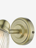 Dar Lighting Cedric wall light antique brass ribbed glass - British product
