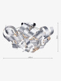Dar Lighting Rawley brushed aluminium 4-light flush ceiling light, imported from the UK