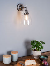 Next Dar Lighting Arvin Antique Chrome Glass Wall Light- Buy online at McGrocer