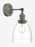 Dar Lighting Arvin wall light antique chrome clear glass (British brand)