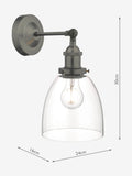 Dar Lighting Arvin wall light antique chrome clear glass (British brand)
