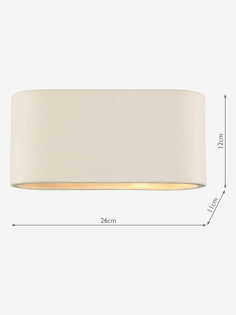 Dar Lighting white large Axton wall light (British brand)