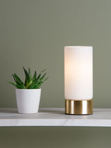 Next Dar Lighting Polished Gold Opal Glass Jot Touch Table Lamp- Buy online at McGrocer