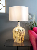 Next Dar Lighting Lolek Silver Mercury Glass Table Lamp 61x36cm- Buy online at McGrocer