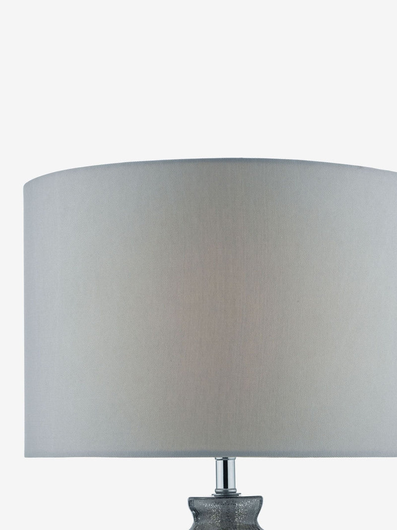Dar Lighting Pamplona table lamp grey glass polished chrome H57cm (British brand)