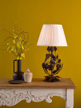Next Dar Lighting Priscilla Matt Black Brushed Bronze Table Lamp H36 x Ø16cm- Buy online at McGrocer