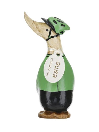 Next DCUK Green Cyclist Dinky Duck Wooden Ornament- Buy online at McGrocer