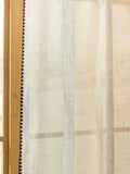 Natural voile sheer curtain panel with blanket stitch edge, UK version
