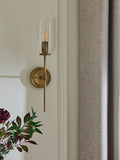 Brass Virginia mains operated wall light (British brand)