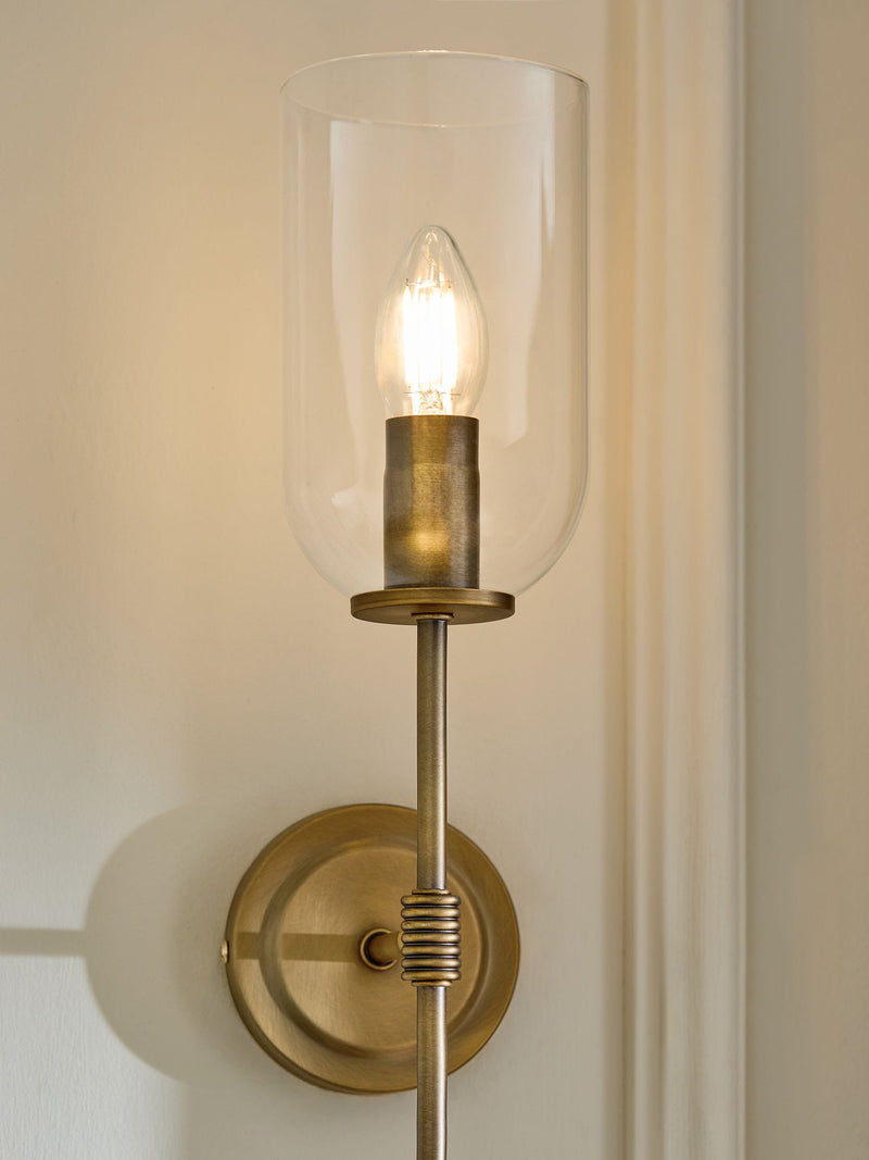 Brass Virginia mains operated wall light (British brand)