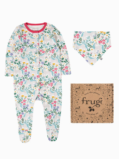 Next Frugi White Unicorn Forest Baby Clothing Gift Set- Buy online at McGrocer