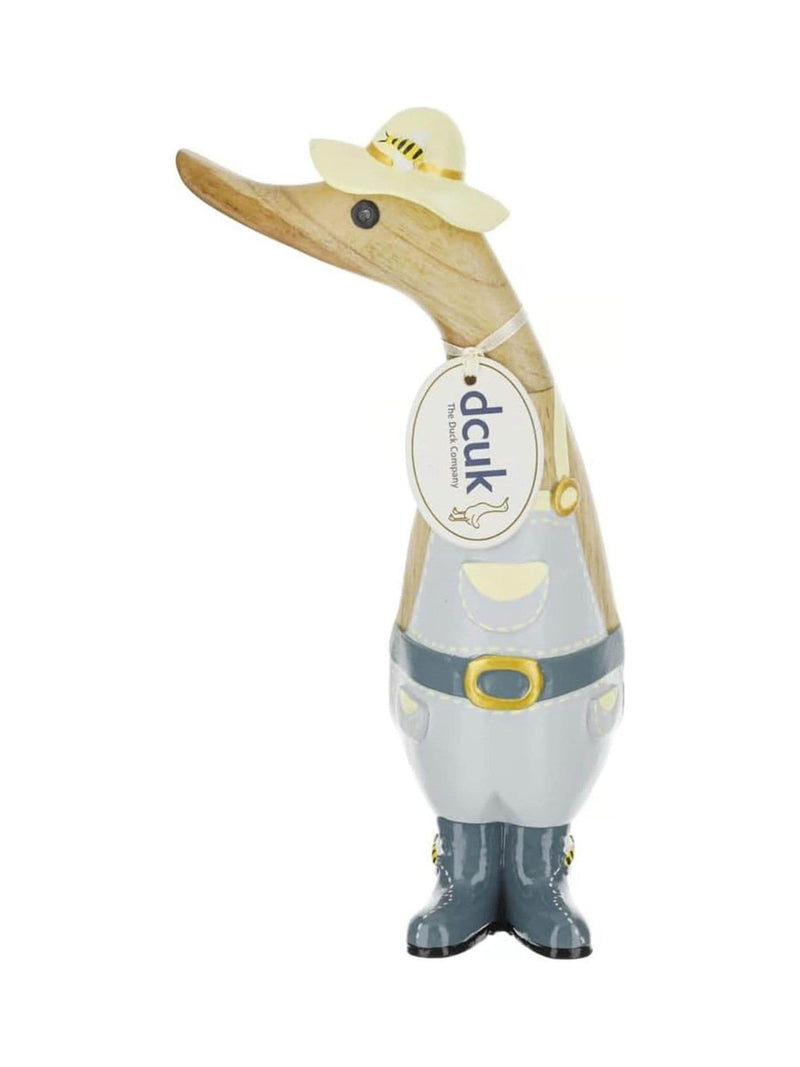 DCUK Grey Beekeeper Duckling Queenie wooden ornament, 22.5cm (British brand)
