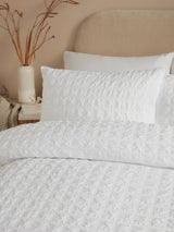 Next Serene White Embossed Grid Duvet Cover Set- Buy online at McGrocer