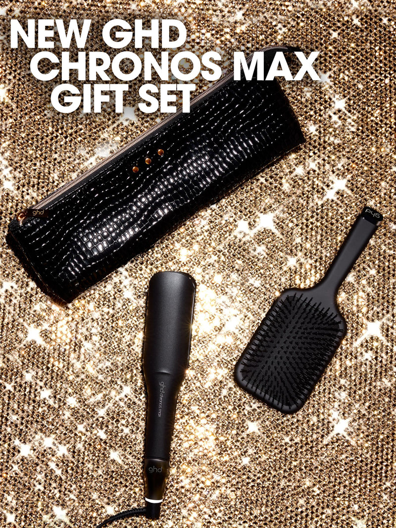 ghd Chronos Max gift set with paddle brush and styler bag (British brand)