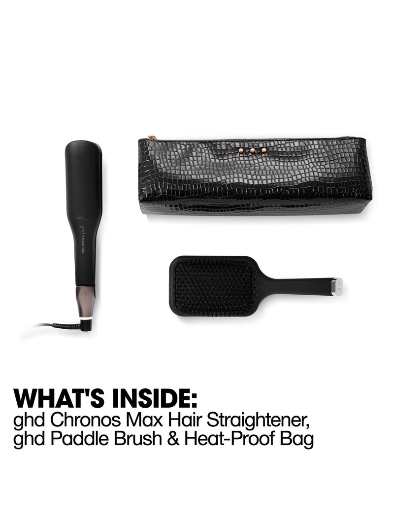 ghd Chronos Max gift set with paddle brush and styler bag (British brand)